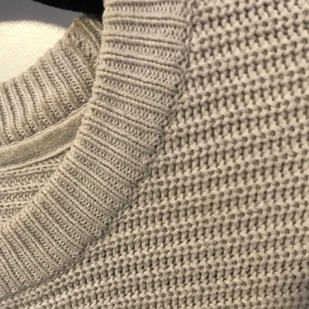 Mens White Knit Sweater